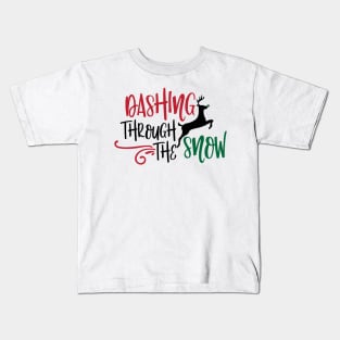 Dashing trough the snow Kids T-Shirt